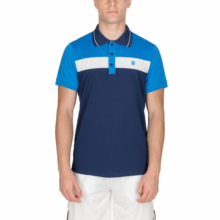 * Clearance Core Team Block Polo Navy/French Blue/White Men'S