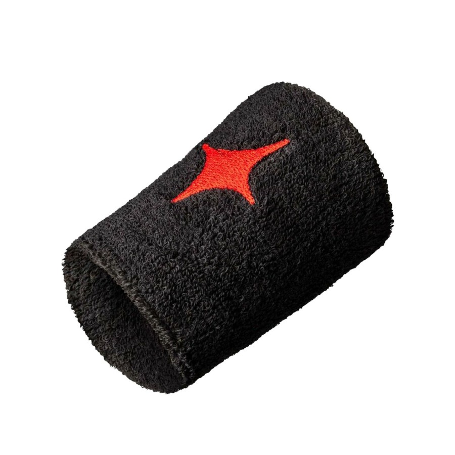 * Clearance Logo Large Wristband Black/Red Star Hats And Wristbands