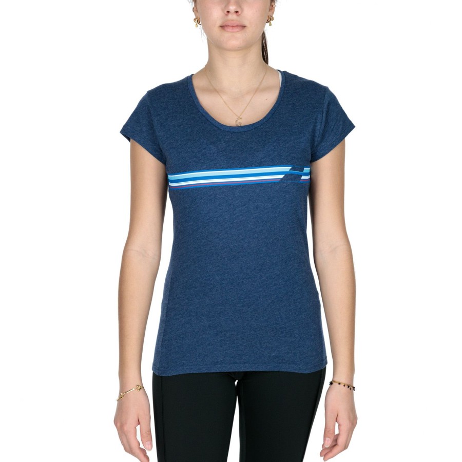 * Clearance Exercise Stripes T-Shirt Estate Blue Heather Women'S