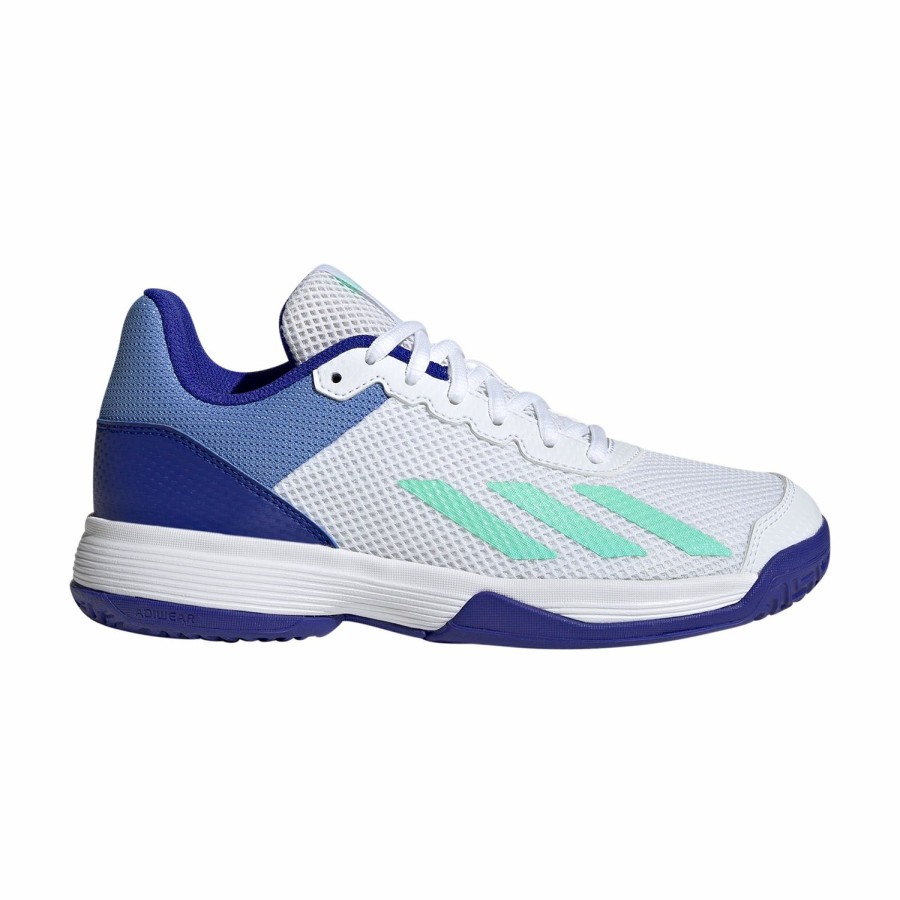 * Half Off Courtflash Junior Ftwr White/Pulse Mint/Lucid Blue Shoes