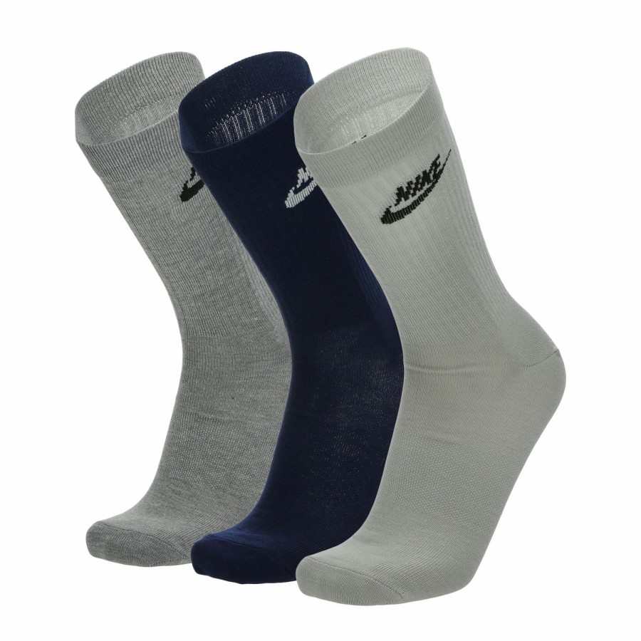 * Clearance Sale Everyday Essential Logo X 3 Socks Grey/Blue Headbands & Socks