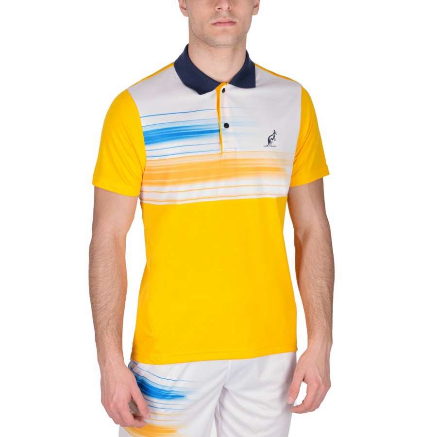 * Limit Offer Ace Brush Line Polo Sunflower Men'S