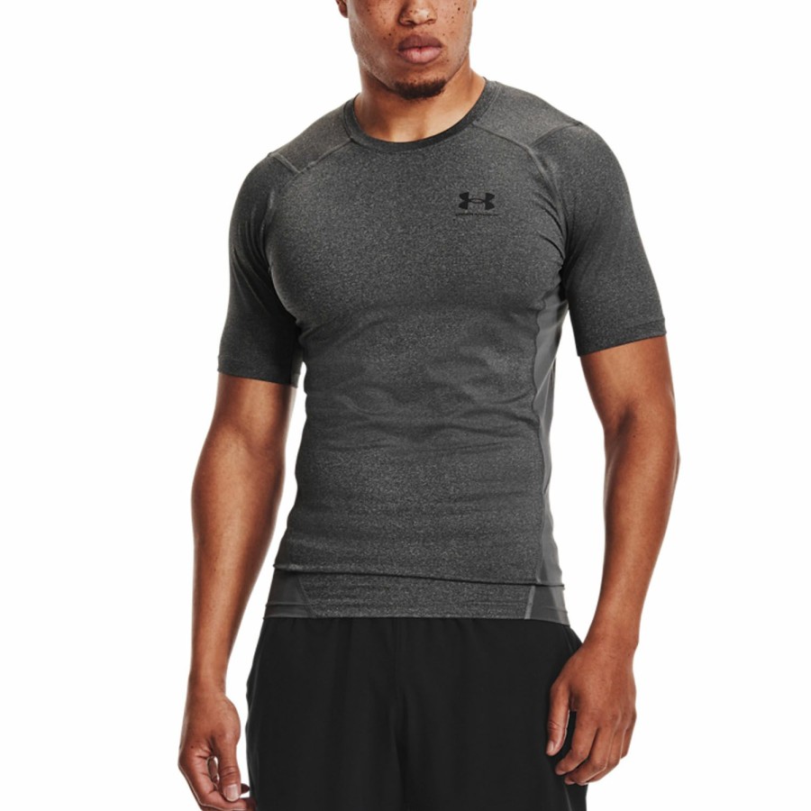 * Discount Online Heatgear Compression T-Shirt Carbon Heather/Black Men'S